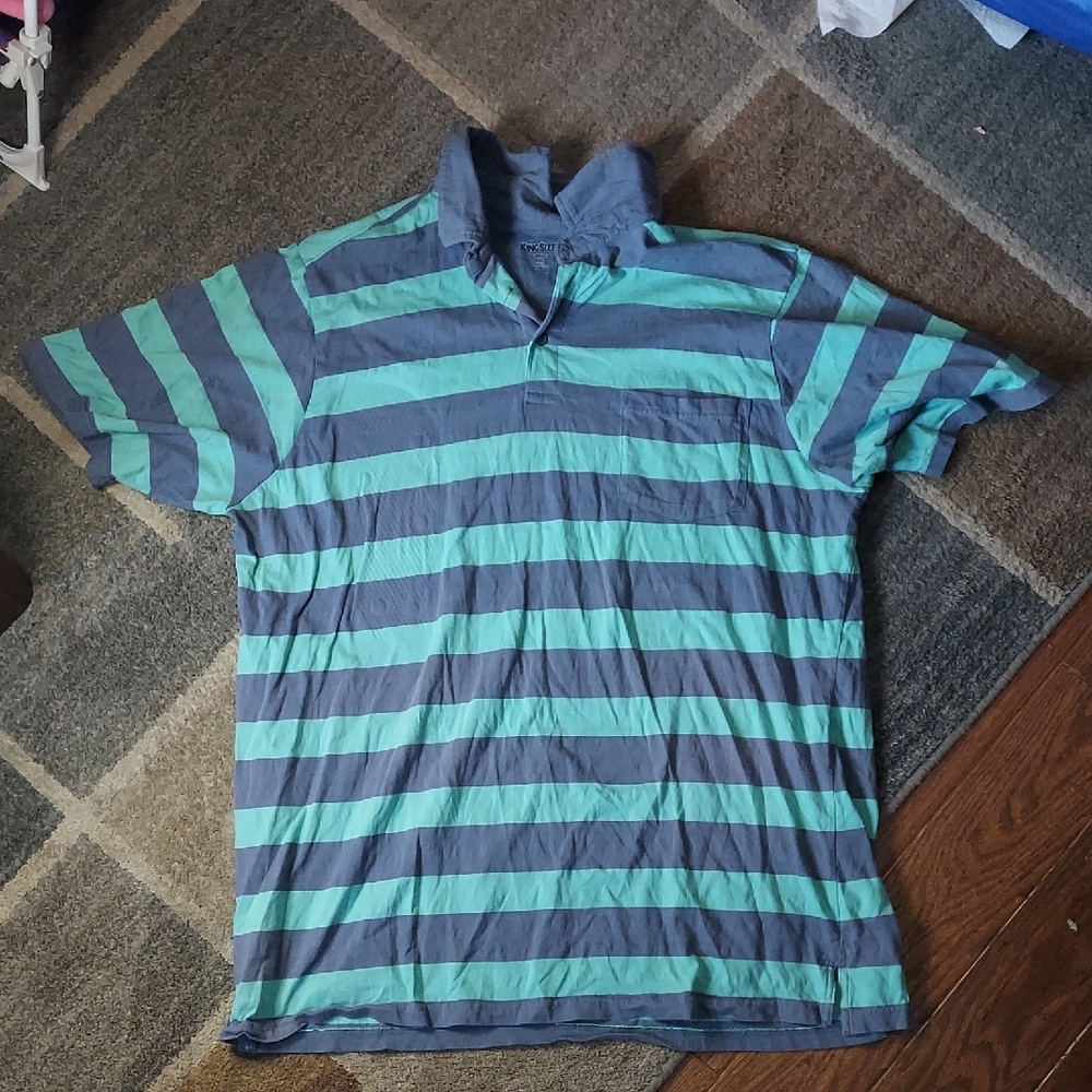 KingSize Striped Blue and Green Men's Shirt